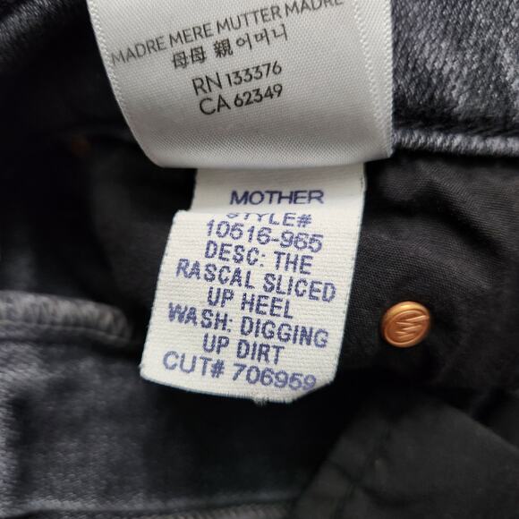 Mother The Rascal Sliced Up Heel Digging Up Dirt Jeans Size 24 - Picture 8 of 11